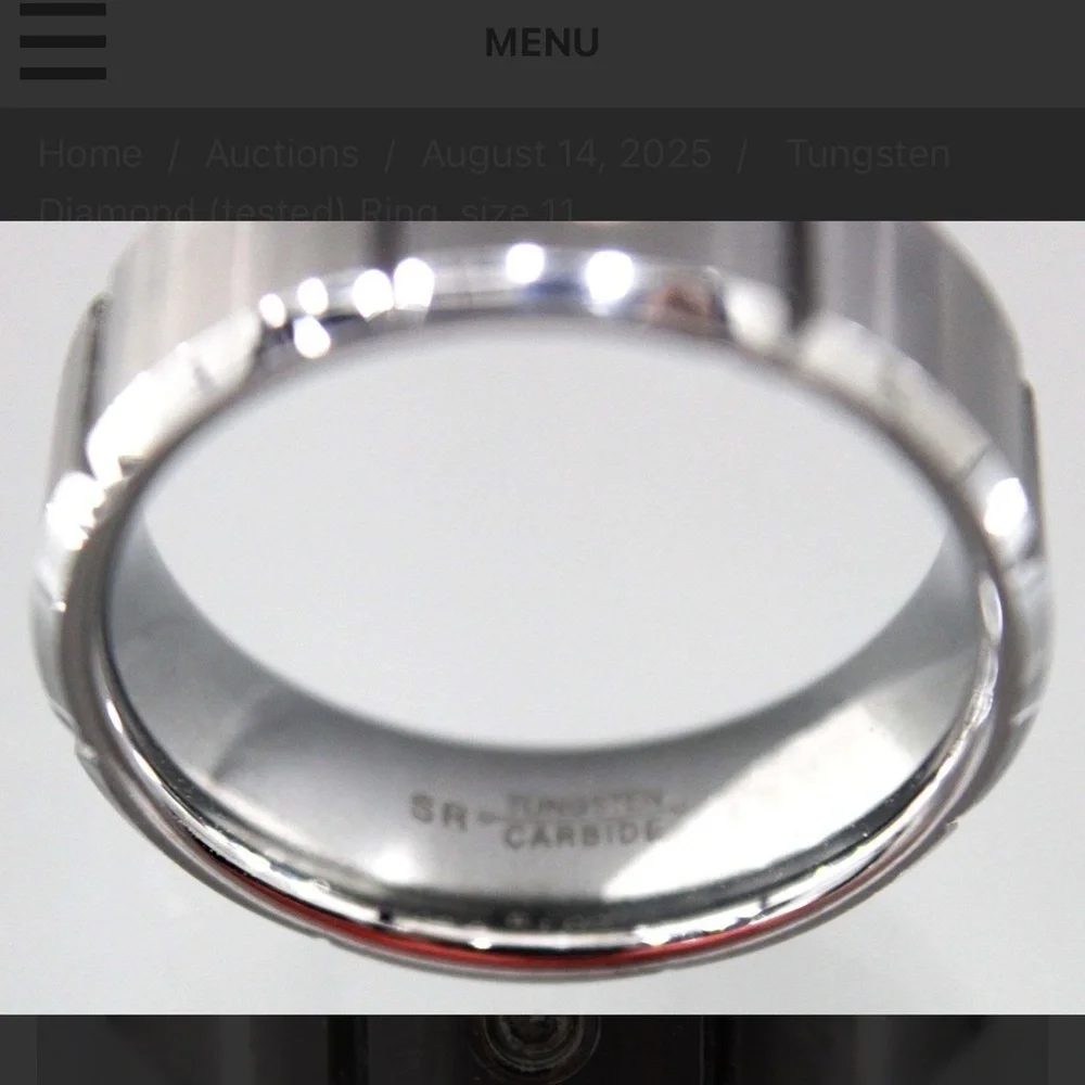 Men's Tungsten Ring with Diamond Accent
